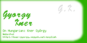 gyorgy kner business card
