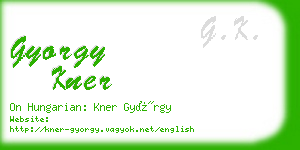 gyorgy kner business card